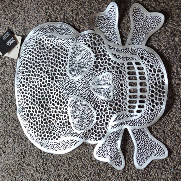 Dining Nwt Skull Black And Silver Placemat Set Poshmark